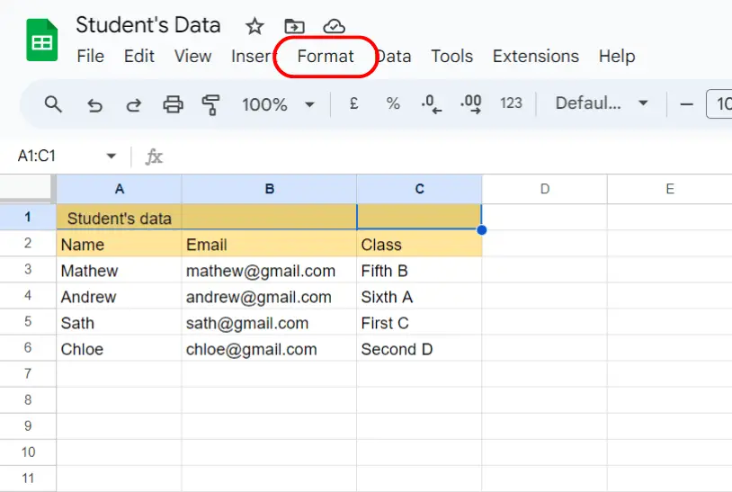 How to merge cells in Google Sheets on Desktop